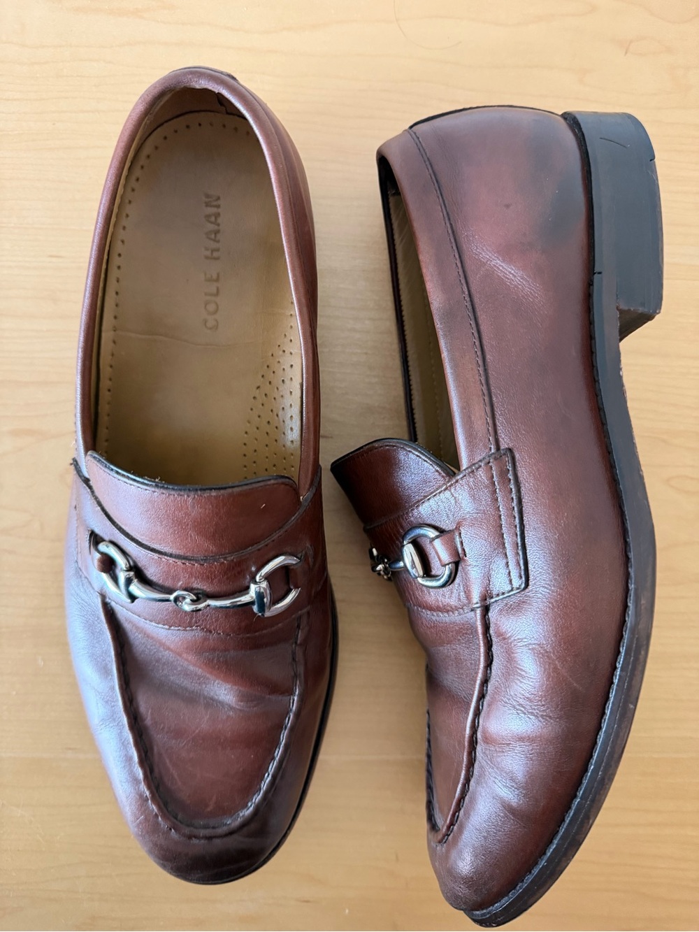 Cole Haan Brown Leather Horsebit Almond Toe Dress Casual Loafers C13364 9.5 M